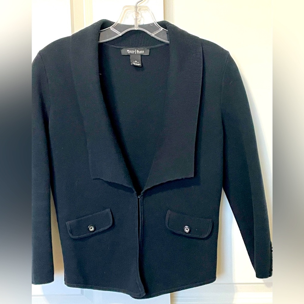 White House Black Market Cropped Sweater Jacket 3/4 Sleeve Size Small